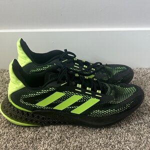 Adidas Men's Black and Neon Green Athletic Shoes size 13